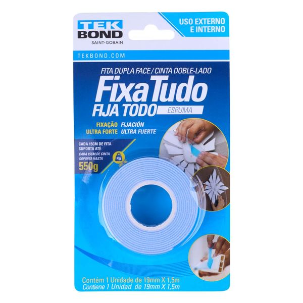 Fita de Espuma Fixa Tudo 19mmx1,50m Fita de Espuma Fixa Tudo 19mmx1,50m