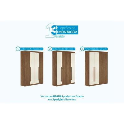 Guarda Roupa +cômoda 2 Peças Qc327 Jatoba/areia - Santos Andirá