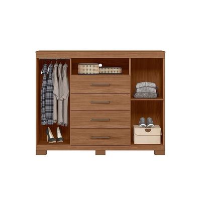 Guarda Roupa +cômoda 2 Peças Qc327 Jatoba/areia - Santos Andirá
