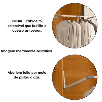 Guarda Roupa Casal 4 Portas Com Espelho Mdf Greco 188 Cm Cumaru Madetec