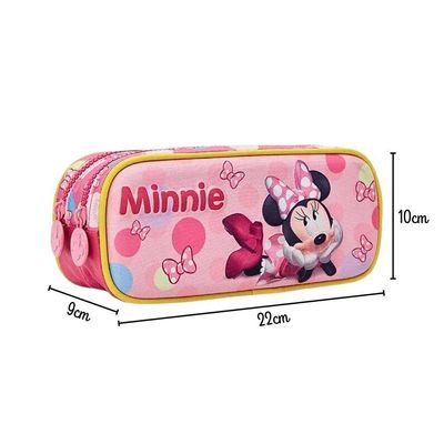 Kit Mochila De Carrinho E Estojo Minnie 3d Xeryus
