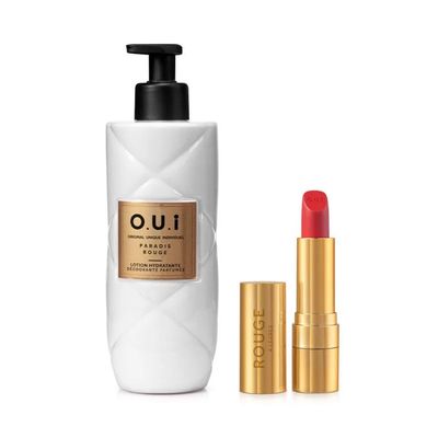 Hidratante Paradis Rouge 400ml + Batom Vermelho Rouge à Lèvres 3,5g