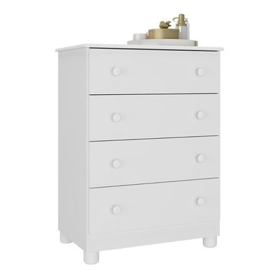 Cômoda Infantil 65cm Com 4 Gavetas Allegra Multimóveis Mp4421 Branco Branco