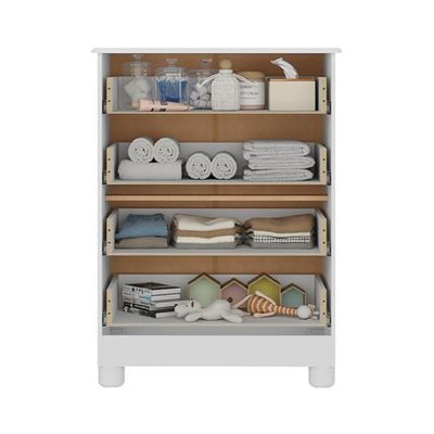 Cômoda Infantil 65cm Com 4 Gavetas Allegra Multimóveis Mp4421 Branco Branco
