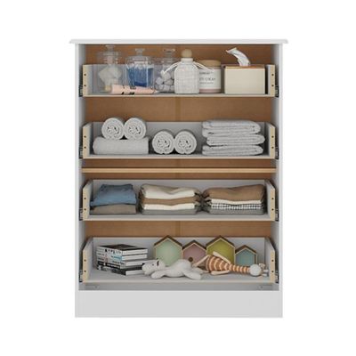 Cômoda Infantil 65cm Com 4 Gavetas Encanto Multimóveis Mp4427 Branco Branco