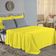 Jogo De Cama King Nobre 4 Peças Lençol Com Elástico De 30cm De Altura Malha 100% Algodão - Amarelo / Cinza