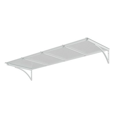 Toldo Fixo Policarbonato Alveolar Cristal - 1,50m X 1,00m - Estrutura Branca