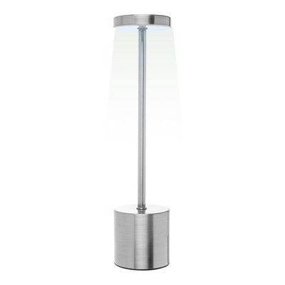 Luminária De Mesa Led 3 Tons Usb Cosmos 8 X 35 Cm Prateada Wolff