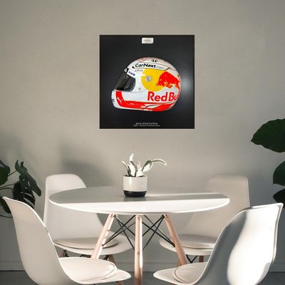 Quadro 3D Decorativo Helmet MV 2021 Branco/Vermelho G53 - Gran Belo