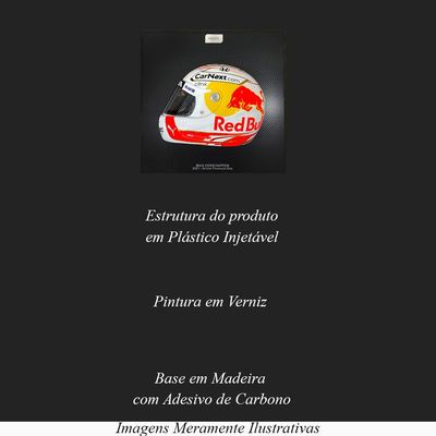 Quadro 3D Decorativo Helmet MV 2021 Branco/Vermelho G53 - Gran Belo