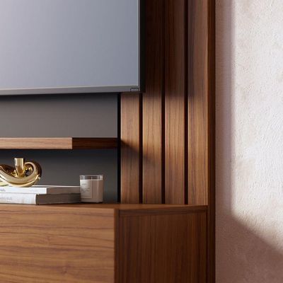 Home Suspenso Juriti 150cm 3 Portas Basculantes - Ssx Multicoisas Cor Noce Milano/preto Fosco