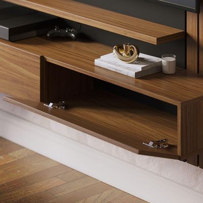 Home Suspenso Juriti 150cm 3 Portas Basculantes - Ssx Multicoisas Cor Noce Milano/preto Fosco