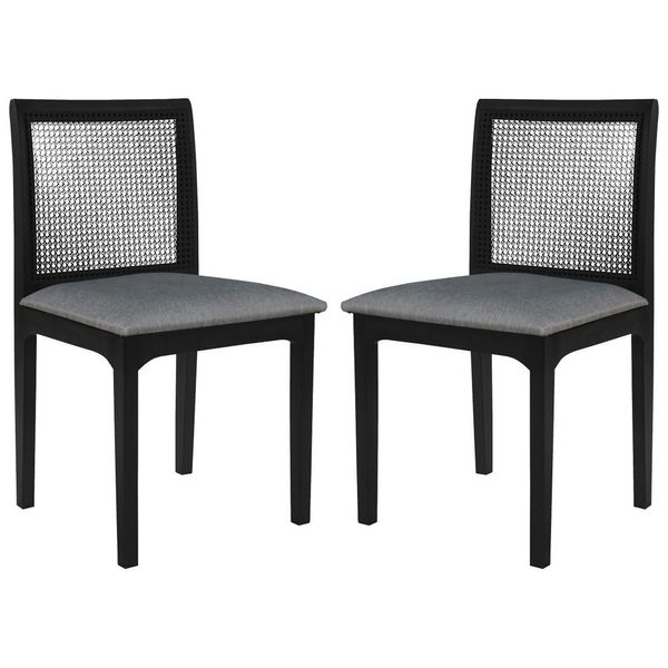 Kit 2 Cadeira Decorativa Sala de Jantar Steve Ébano - Gran Belo Kit 2 Cadeira Decorativa Sala de Jantar Steve Ébano - Gran Belo