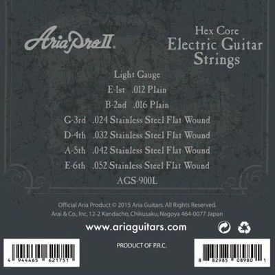 Encordoamento Guitarra Flat Wound .012 Aria Pro Ii