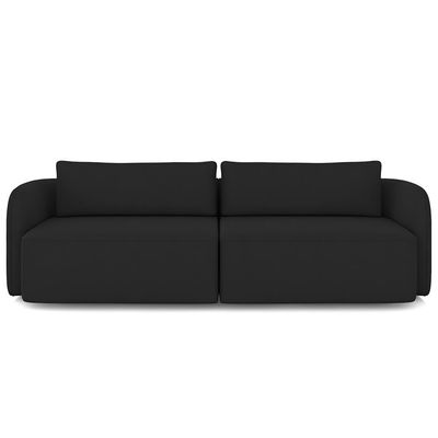 Sofá 3 Lugares Sala Living Orgânico 220cm Oregon K01 Veludo Preto - Lyam Decor