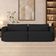 Sofá 3 Lugares Sala Living Orgânico 220cm Oregon K01 Veludo Preto - Lyam Decor