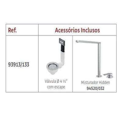 CUBA TRAMONTINA DE SOBREPOR DESIGN COLLECTION WORKSTATION QUADRUM DEEP 50 EM INOX COM MISTURADOR HIDDEN 93913/133