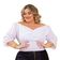 BLUSA  PLUS SIZE DOLCE SEDUTTI CROPPED ELASTEX BRANCA 52 / Branco