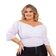 BLUSA  PLUS SIZE DOLCE SEDUTTI CROPPED ELASTEX BRANCA 52 / Branco