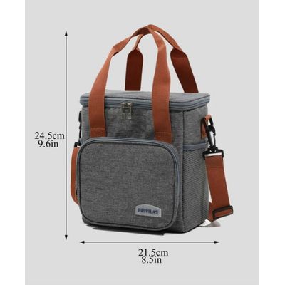 Bolsa Térmica Alça Transversal 2 Compartimentos Marmita Lancheira Trabalho Passeio Academia Escola
