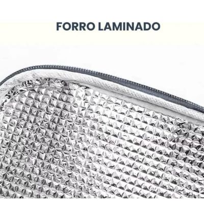 Bolsa Térmica Alça Transversal 2 Compartimentos Marmita Lancheira Trabalho Passeio Academia Escola