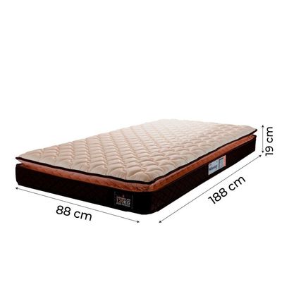 Cama Box Baú Solteiro Colchão Espuma D33 Pillow 88x188x60cm Marrom Suporta Até 120kg Marrom