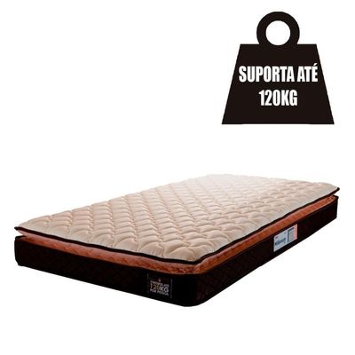 Cama Box Baú Solteiro Colchão Espuma D33 Pillow 88x188x60cm Marrom Suporta Até 120kg Marrom