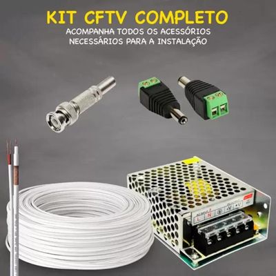 Kit DVR Intelbras 8 canais 1008c H.265 Sem HD 3 câmeras Vhl 1120 hd