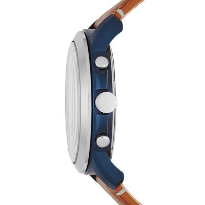 Relógio Fossil Masculino Ref: Fs5151/0an Cronógrafo Azul