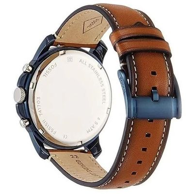 Relógio Fossil Masculino Ref: Fs5151/0an Cronógrafo Azul