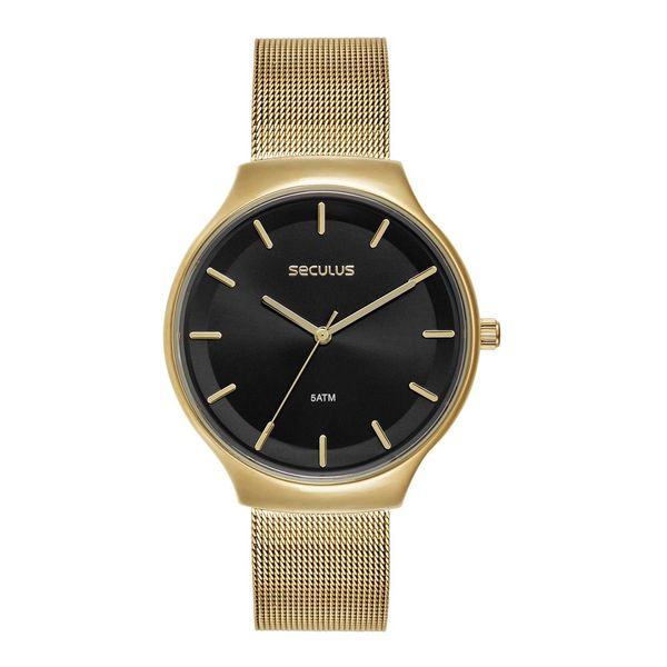 Relógio Seculus Feminino Ref: 77317lpsvds2 Casual Mesh Dourado