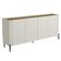 Aparador Buffet Para Sala de Jantar 4 Portas Pés Industrial Preto Naim I03 Luna Louro - Lyam Decor