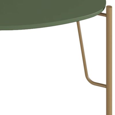 Mesa Lateral Para Sala de Estar Alta Pés Industrial Dourado Alef I03 Musgo - Lyam Decor
