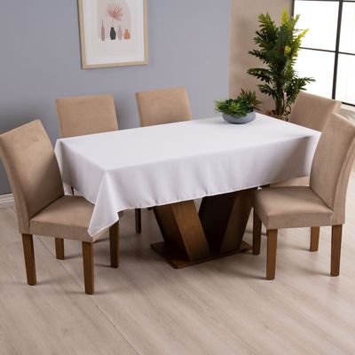 Toalha de Mesa Basic 4 Lugares 1,45x1,40 1 Peça Tecido Oxford Liso - Branco