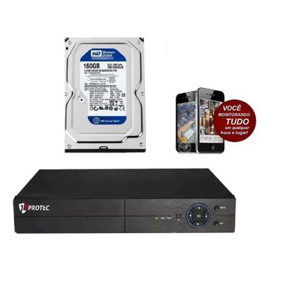 Dvr gravador 4 canais Full hd + hd 160GB