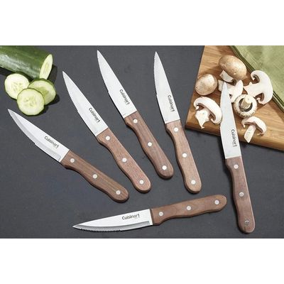 CONJUNTO CUISINART 6 FACAS EM AÇO INOXIDÁVEL CABO MADEIRA NOGUEIRA GB-C55WS6STK