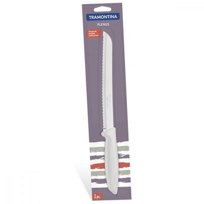 Faca para Pão Tramontina Plenus com Lamina em Aço Inox e Cabo de Polipropileno Off White 8"