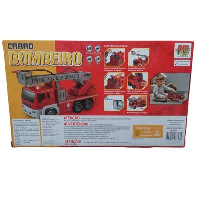 Caminhão Fricção Bombeiro Elevador - Lança Água - DmToys
