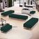 Kit 02 Puffs Decorativo Sala de Estar Bali W01 Pés Palito 210x60cm Bouclê Verde - Lyam Decor