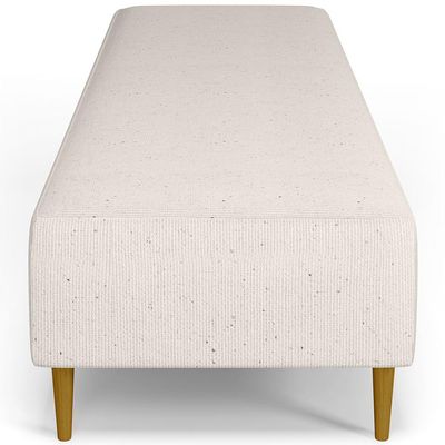 Kit 02 Puffs Decorativo Sala de Estar Bali W01 Pés Palito 170x60cm Linho Cru - Lyam Decor