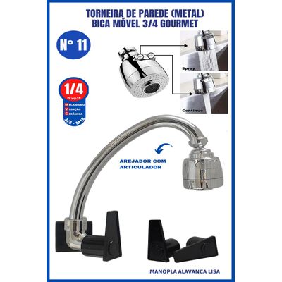 Torneira De Parede Metal Bica Movel 3/4 Gourmet