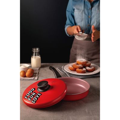 Frigideira Reta Tramontina My Lovely Kitchenm Alumínio Vermelho Starflon Max 24 cm 2 L