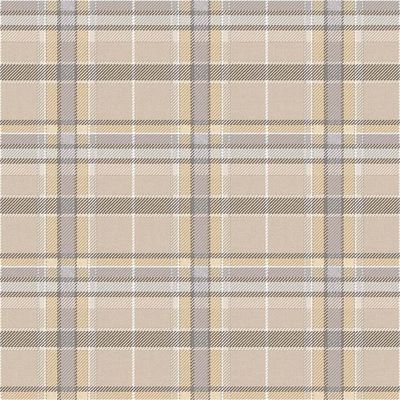 Papel de Parede Botany House Xadrez Bege e Cinza 15571