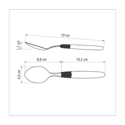 Kit 6 Colher de Mesa Tramontina Ipanema Inox Preto