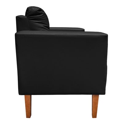 Poltrona Sala Decorativa Livia Pé Madeira Sintético Preto M11 - D'Rossi