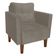Poltrona Sala Decorativa Livia Pé Madeira Castanho Suede Marrom Rato M11 - D'Rossi