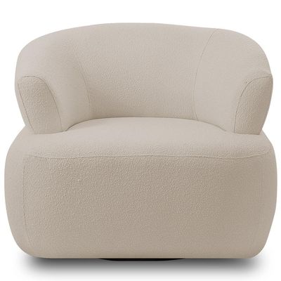 Kit Sofá 3 Lugares Para Sala 198cm Com 01 Poltrona Orgânica Florea M05 Bouclê Creme - Lyam Decor