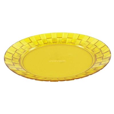 Jogo 6 Pratos Grandes 26cm Amarelo Crippa Servir Mesa Posta Porções Aperitivos