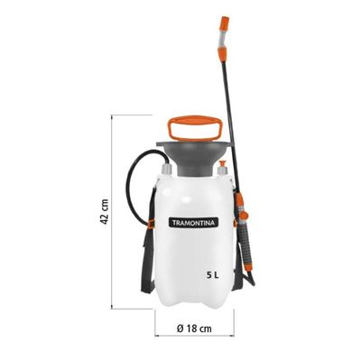 Pulverizador Manual Lateral 5L Tramontina Compressão Prévia de Veneno Agrícola e Jardinagem