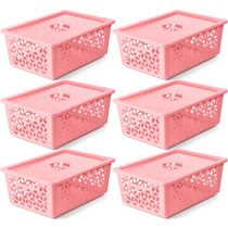 Kit 6 Caixas Organizadoras Empilháveis Com Tampa UZ